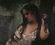 Gustave Courbet Gypsy in Reflection Spain oil painting artist